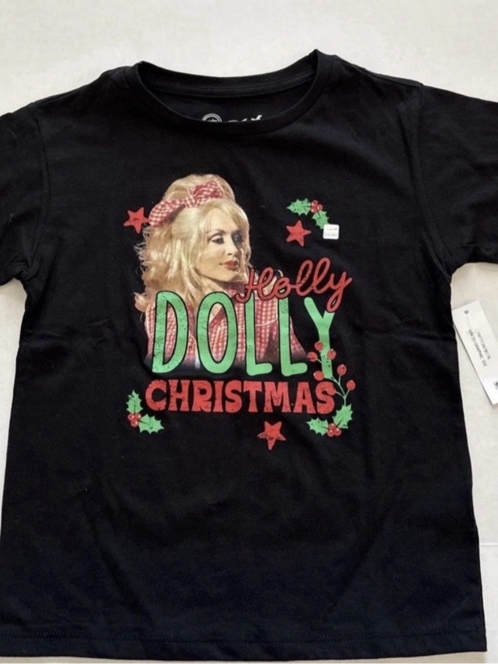 Dolly Parton Kids Tshirt Holly Dolly Christmas Medium 6 - 6X Country Christmas
